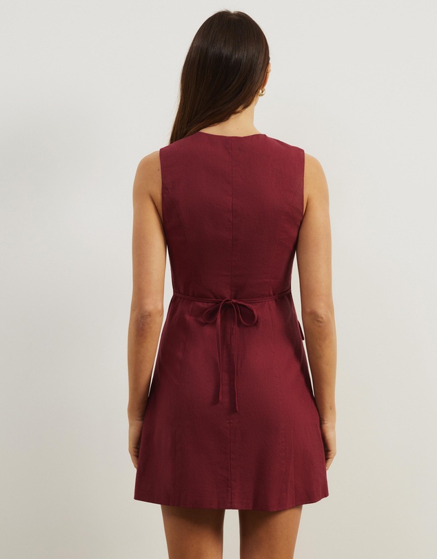 Atmos&Here - Juno Tailored Linen Blend Mini Dress