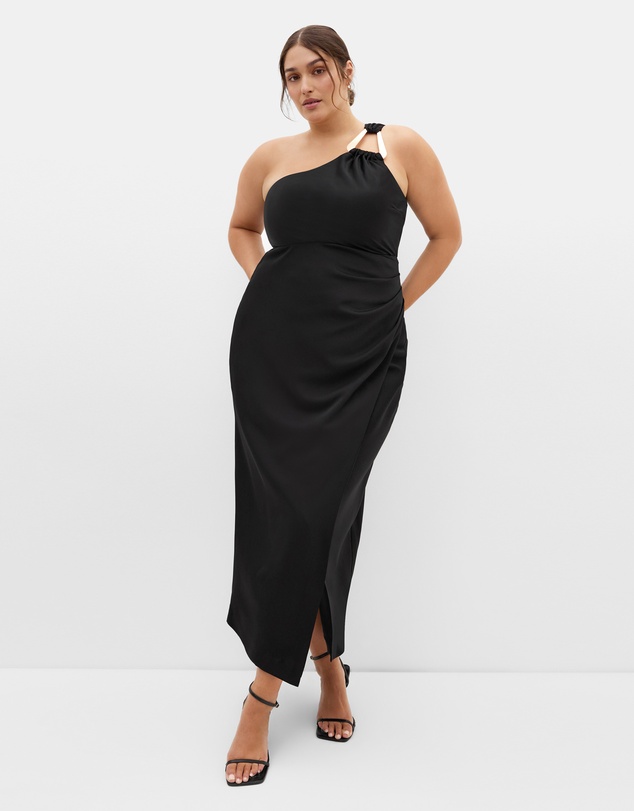 City Chic - Plus sizeJoy One Shoulder Maxi Dress - black