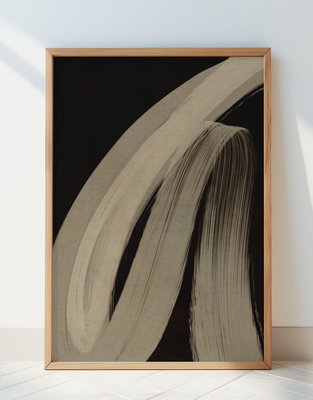 Olive et Oriel - Beige Strokes No 1 by Treechild Art Print