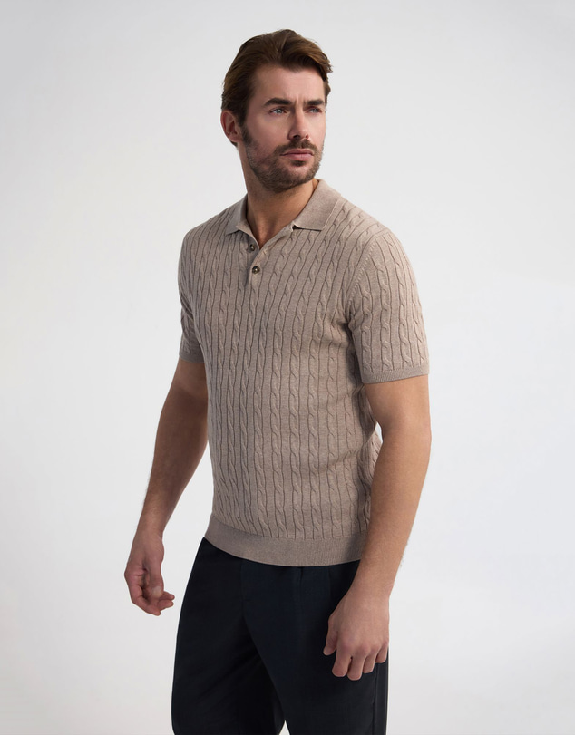 Oxford - Fernando Cable Knit Polo