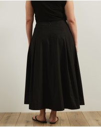 Atmos&Here Curvy - Maren Cotton Pleated Maxi Skirt