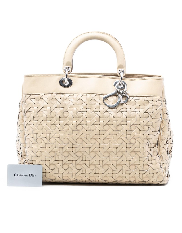 Dior - Pre-Loved Woven Lambskin Lady Dior Avenue Tote