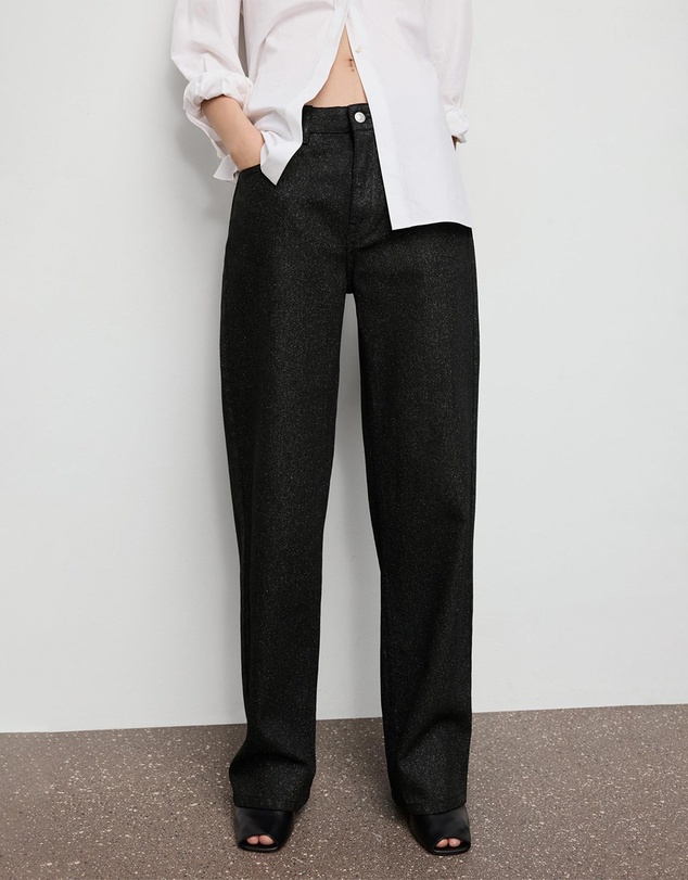 M.N.G - Shiny Straight-Leg Jeans