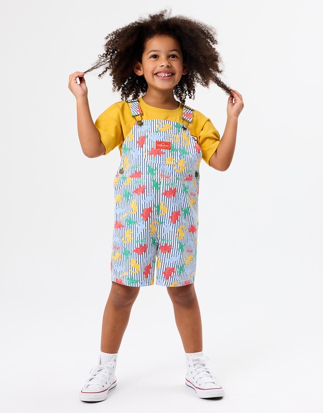Goldie + Ace - Dino Print Burton Overalls - Babies-Kids