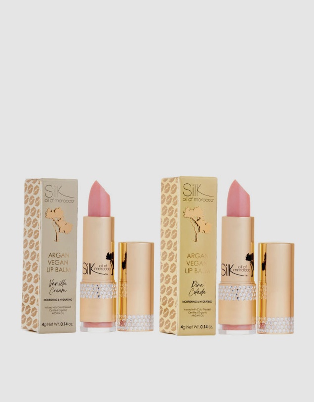 Silk Oil of Morocco - Argan Lip Balm - Mixed Duos Vanilla Cream - Pina Colada - Value Packs