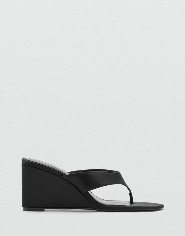 M.N.G - Satin Strap Wedge Sandals