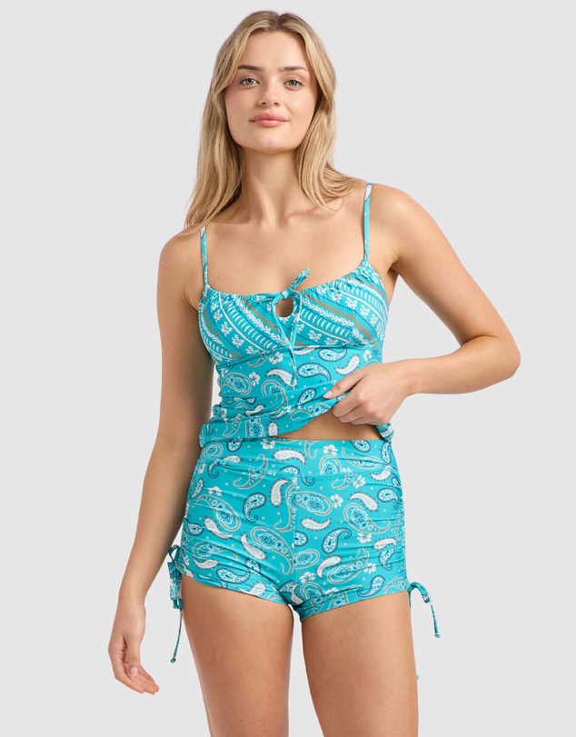 Seafolly - Drift Club Bandana Gathered Neck Tankini Bikini Top