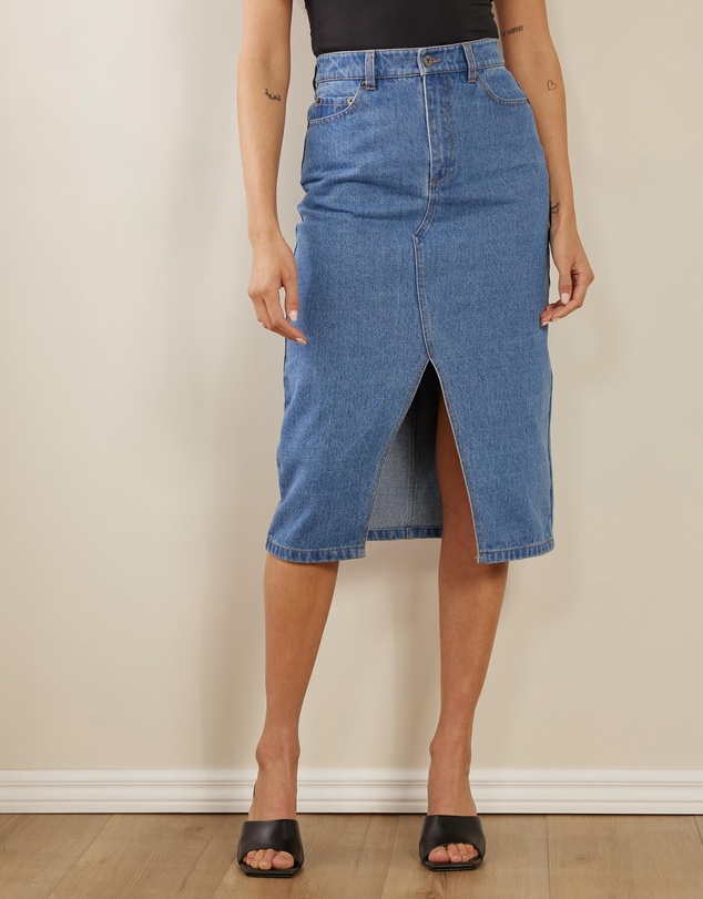 Atmos&Here - Payton Midi Denim Skirt