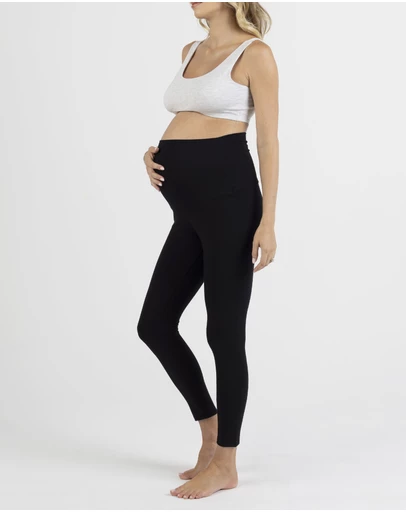 Angel Maternity - Tessa Deluxe Bamboo Maternity Leggings - Black