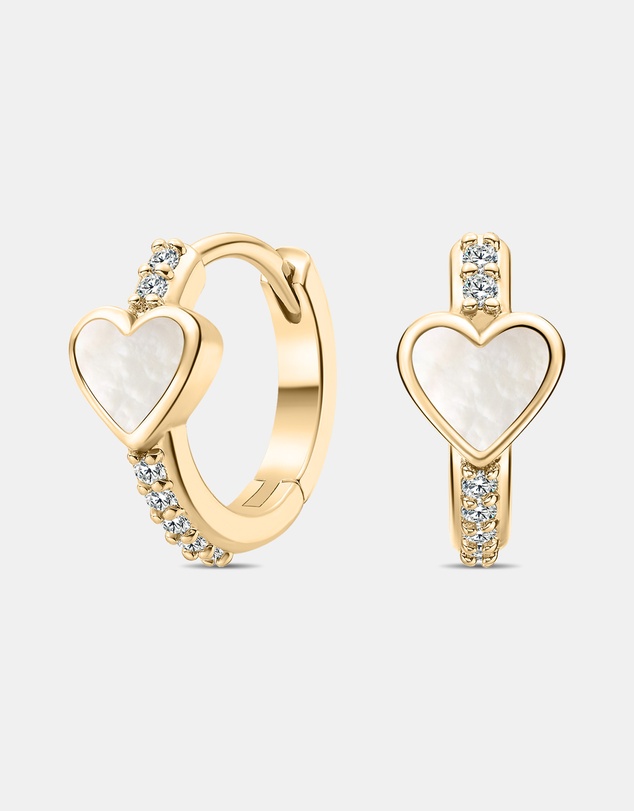Mestige Kids - Amour Heart Hoops - 18K Gold Plated
