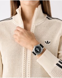 adidas Originals - Discoverer One Steel 44mm Black Silicone Watch