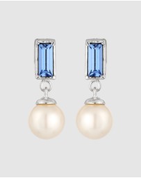 Elli Jewelry - Earrings Stud Pearl Rectangle 925 Sterling Silver
