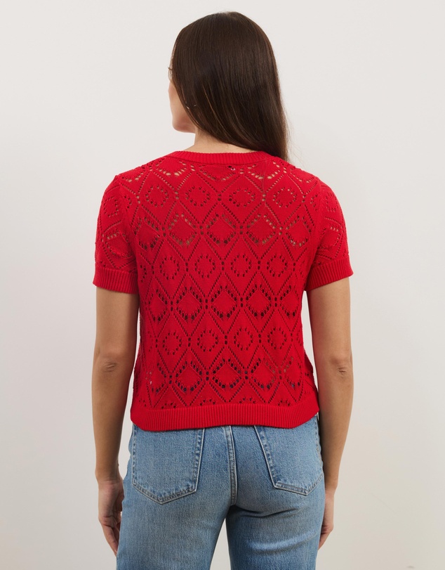 Atmos&Here - Hani Short Sleeve Open Knit Cardigan