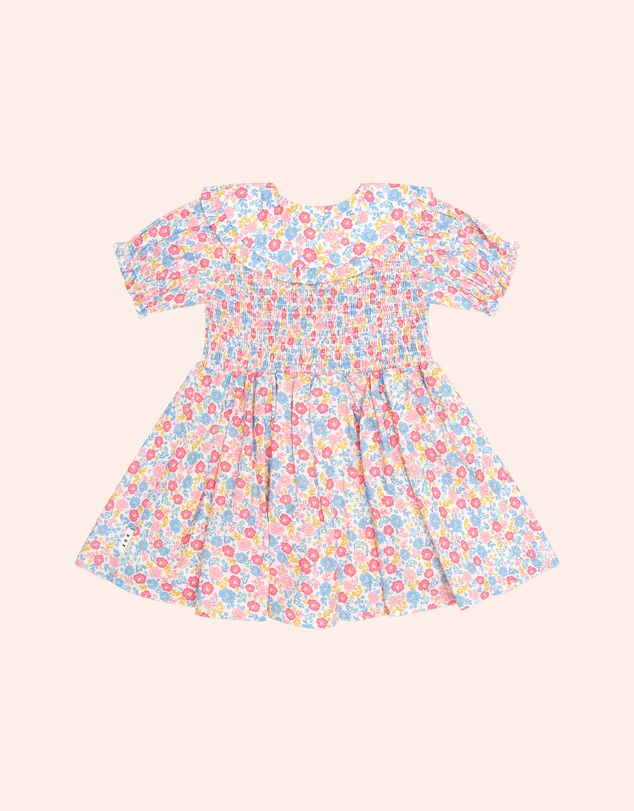 Huxbaby - Vintage Floral Shirred Collar Dress - Babies-Teens