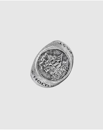 Haze & Glory - ICONIC EXCLUSIVE - Hold Fast Signet Ring in Oxidised 925 Silver