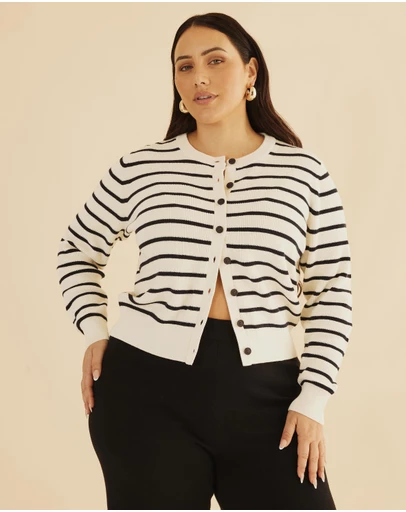 Atmos&Here Curvy - Rachel Crew Knit Cardigan