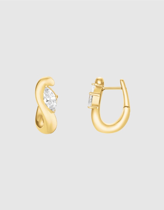 Rosefield - Marquise Wave Gold-Tone Hoop Earrings
