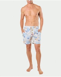 Mitch Dowd - Mitchdowd Mens Woven Cotton Sleep Shorts in Abstract Floral Print