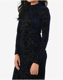 Forcast - Sapphire Velvet Burnout Dress