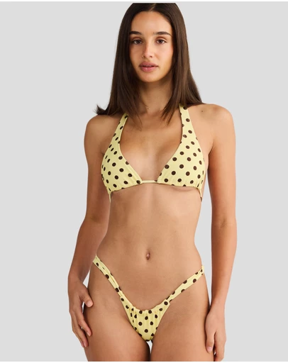 Vacay Swimwear - Capri Top Yellow Polka
