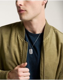 Fossil - Knox Stainless Steel Dog Tag Necklace