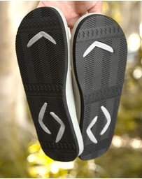 Boomerangz Footwear - Men's White/Black Thongs with arch support and 2 x interchangeable straps