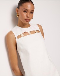 AERE - Haven Linen Beaded Mini Dress