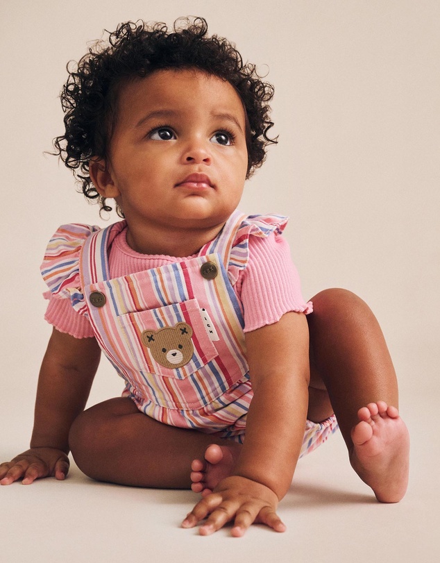 Huxbaby - Pastel Stripe Bubble Romper - Babies-Kids