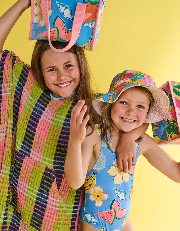 Kip&Co - Florida Tartan Kids Waffle Poncho - Kids