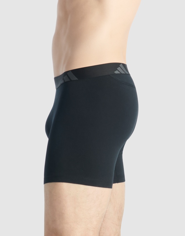 adidas Sportswear - 2 Pack Active Flex Cotton Ergonomic Boxer Brief Underwear