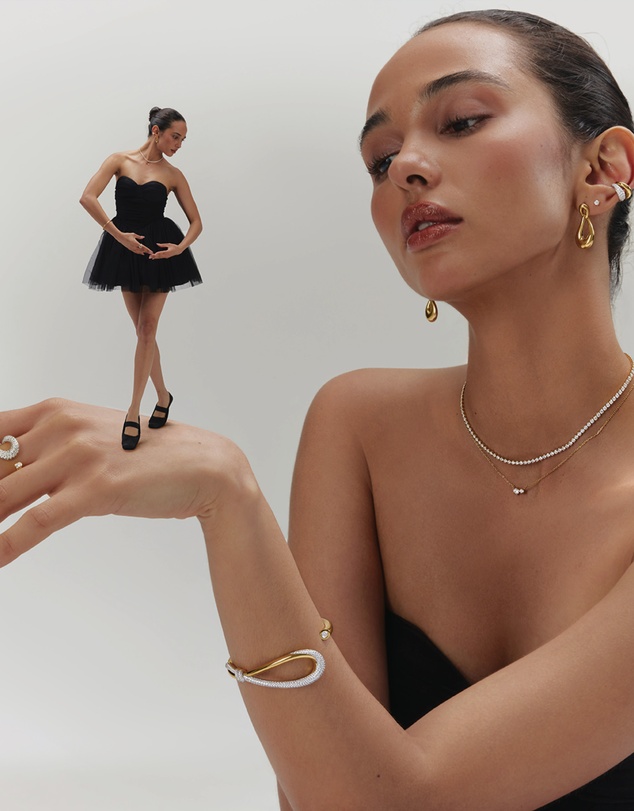 Ania Haie - Gold Pave Knot Adjustable Ring