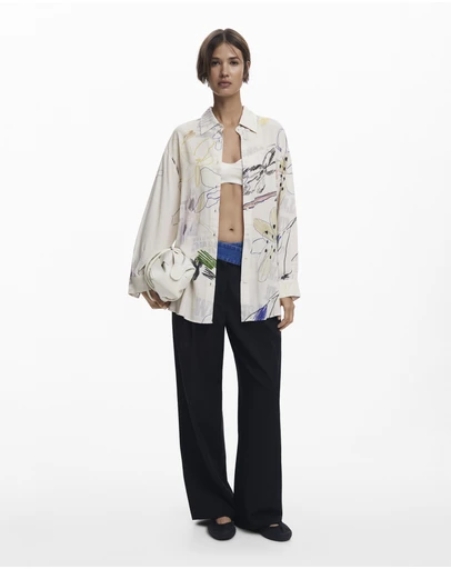 Desigual - Fluid collage shirt