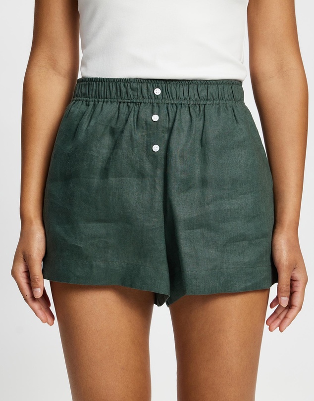 White By FTL - Rhonda Linen Shorts