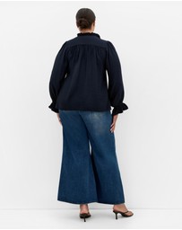 City Chic - Plus size Maree Top - navy