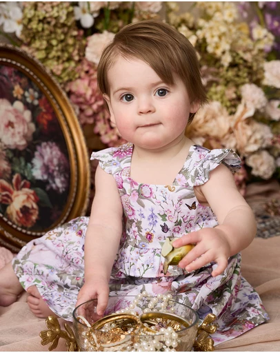 Fleur Harris - 'Heirloom Treasures' Camelia Dress in Gardenia