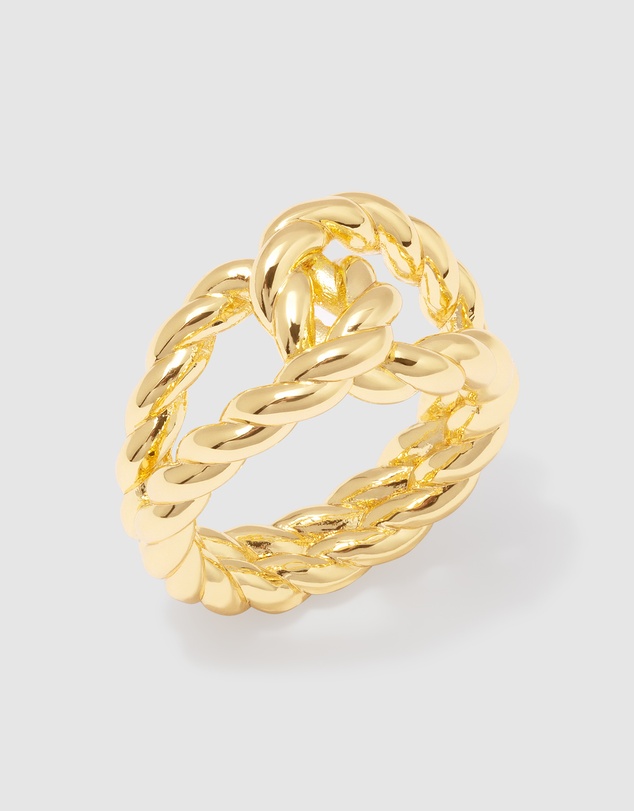 Wanderlust + Co - Ribbed Knot Gold Ring