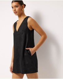 AERE - Eve Mini Linen Shift Dress