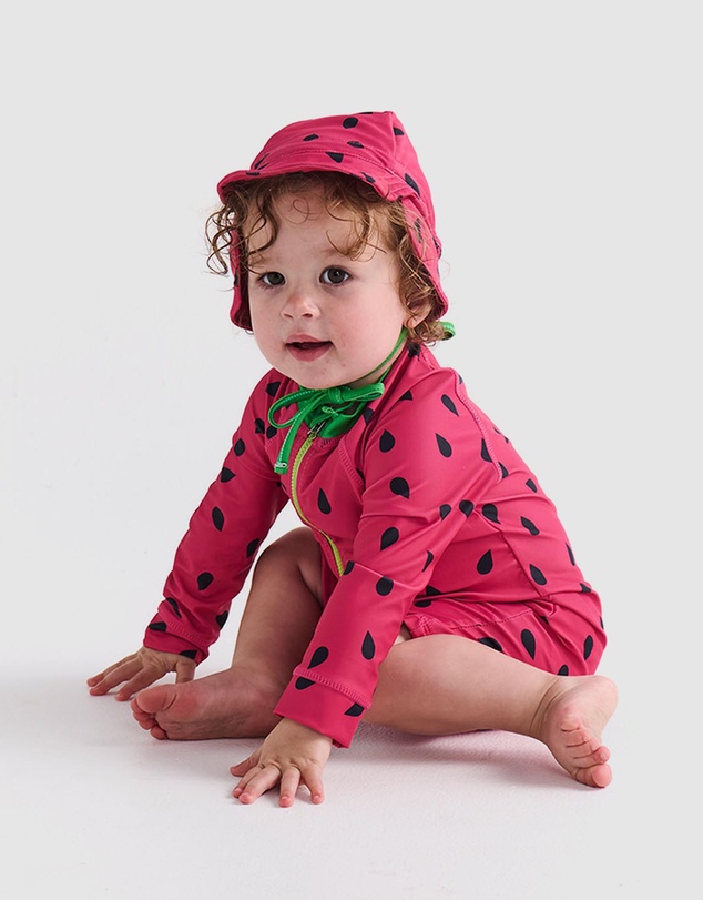 Kip&Co - Melon Baby Long Sleeve Zip Bathers - Babies