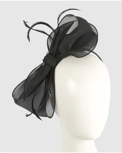 Max Alexander - Black Organza Bow Fascinator
