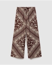 M.N.G - Julia Wideleg Paisley Trousers
