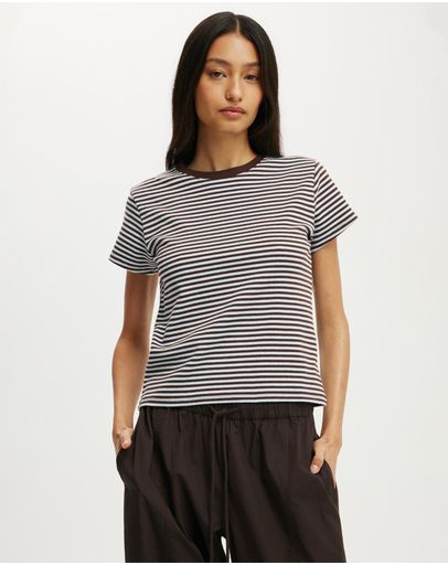 Madi Stripe Seaside Blue & Dark Oak