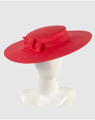 Max Alexander - Bright Red Wide Brim Boater Hat