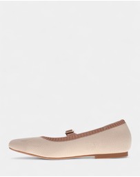 Mia Vita - Violet Mary-Jane Flats - Almond