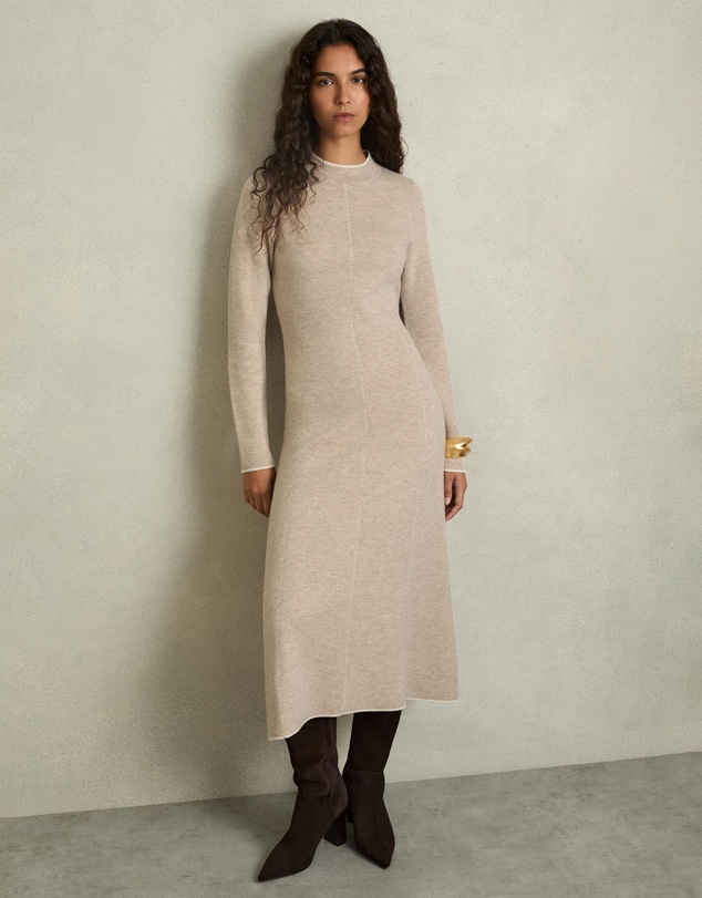 REISS - Mila Wool Blend Midi Dress