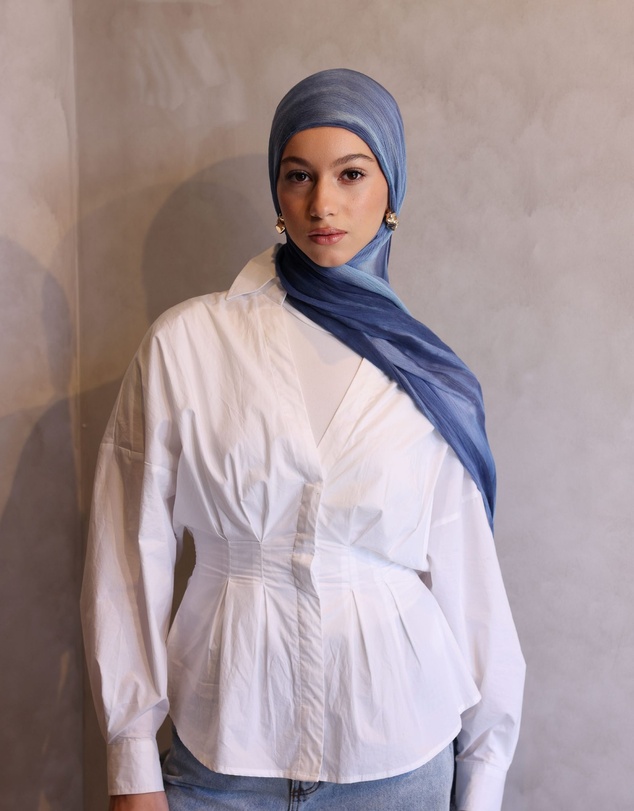 Mod Squad - Printed Rayon Hijab - Aqua Marble