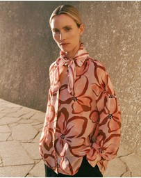 Trenery - Peony Linen Silk Resort Shirt in Soft Pink