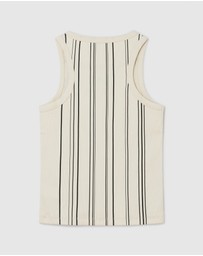 Laagam - Striped Embroidered Logo Top