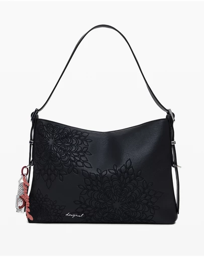 Desigual - Medium embroidered faux leather bag