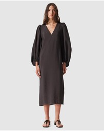 & Other Stories - Puff-Sleeve V-Neck Midi Dress