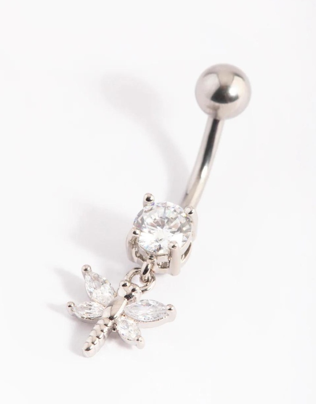 Lovisa - Surgical Steel Dragonfly Diamante Belly Bar
